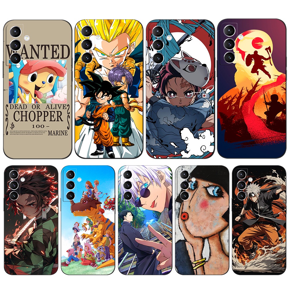 Para Samsung Galaxy M34 5G Capa Traseira Do Telefone Protetora De Silicone Macia Preto Tpu Anime De Aventura Clássico