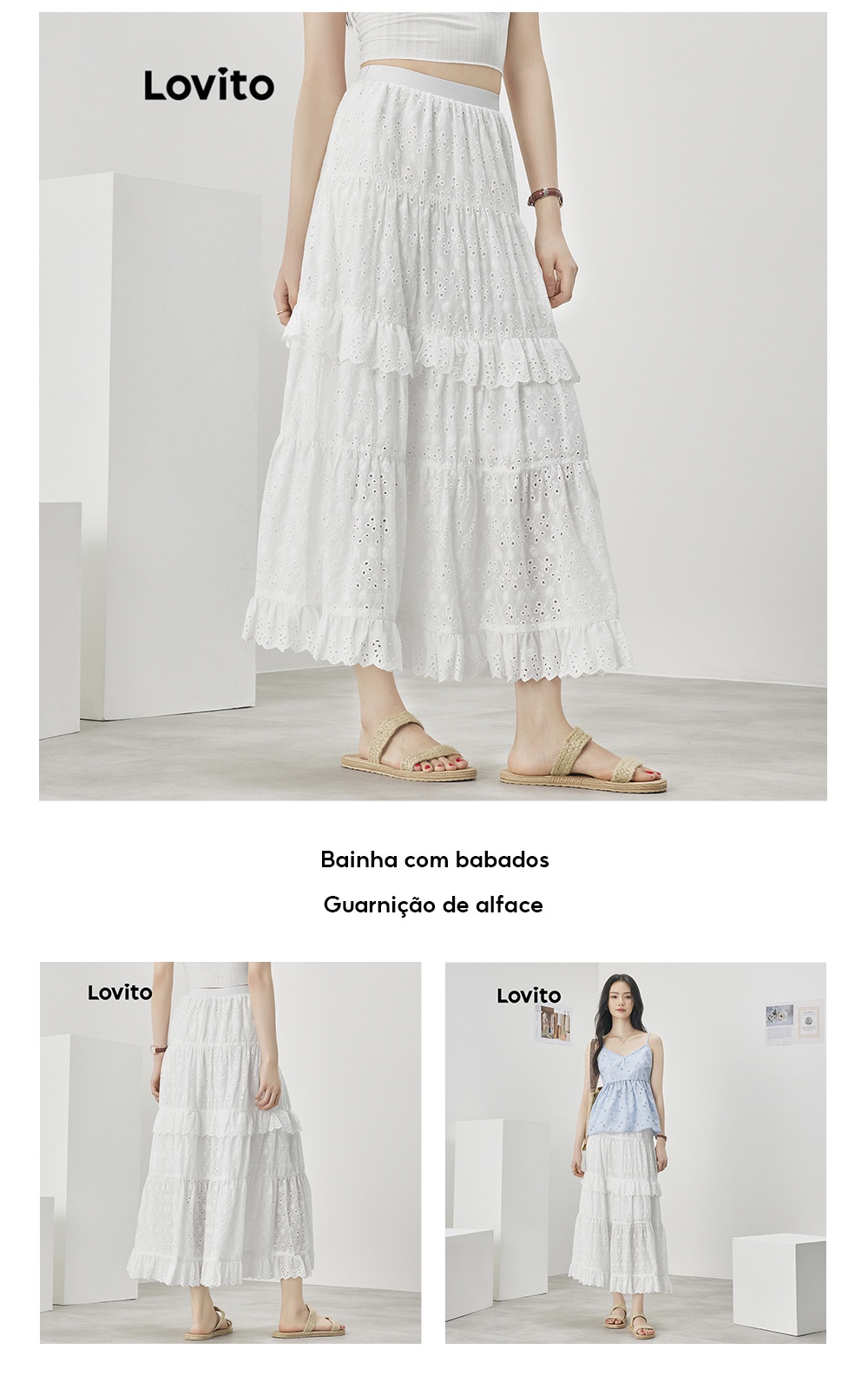 Vestido Verão Menina Princesa - Alças Finas Com Babados E Evasê