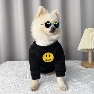 Roupas Para Cães Com Capuz De Gato Sorridentes De Outono E Inverno Quentes Da Moda Animais De Estimação