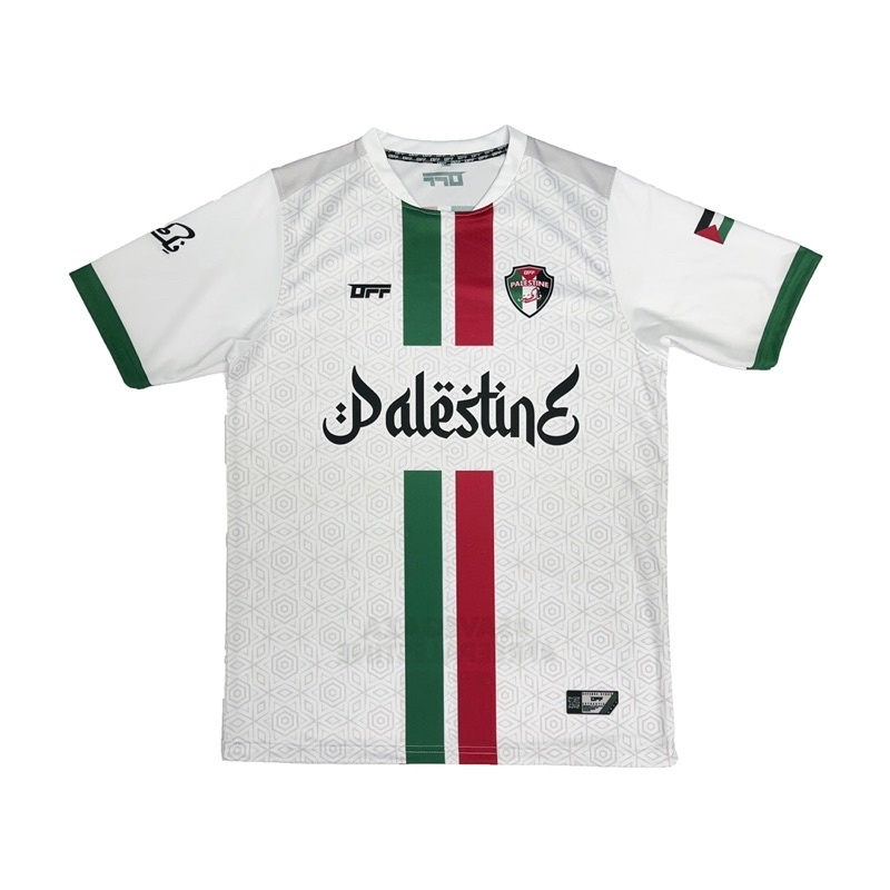 Sublimação Da Camisa Palestina Do Ofense De Futebol JERSI Branco Completo