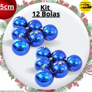 Jogo de Bolas Natalinas Brilhantes Azul 20Pcs 5cm Maramelo Natal Tropical  Multiloja