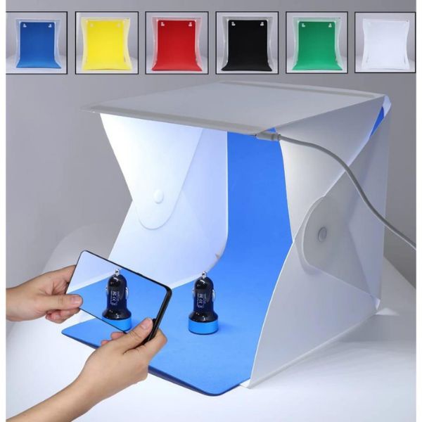 Mini Estúdio Fotográfico de Led Com 6 Fundos Para Fotos | Shopee Brasil