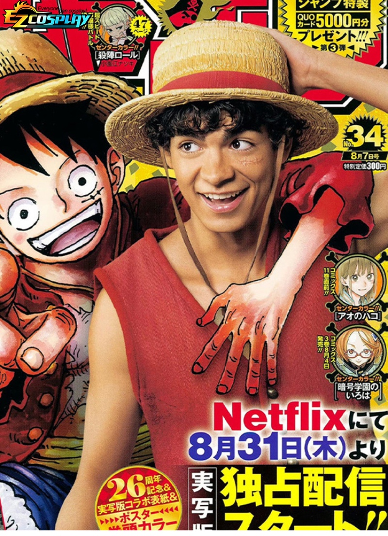 Unisex One Piece Luffy Cosplay Traje, Roupa Diária, Performance de Palco,  Festa de Halloween, Anime, Verão, Nova Chegada