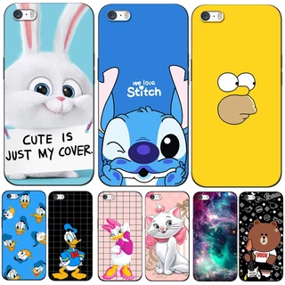 Capa Para iPhone 5 5S SE 2016 4.0 Polegadas Protetora Telefone Tpu Soft Silicone Preto Coelho Coelhinho Pato Gato