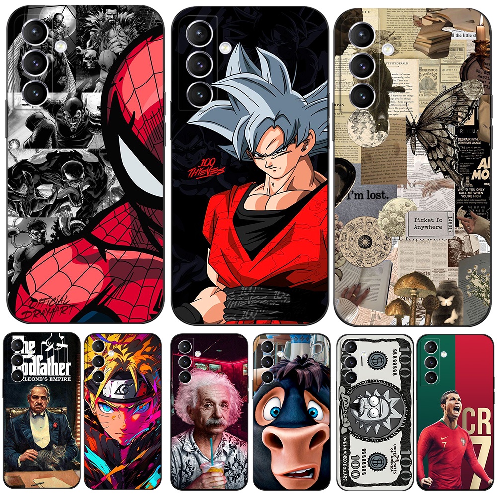 Para Samsung Galaxy M14 5G Capa Traseira Do Telefone Silicone Macio Protetor De Preto Tpu Case funny cartoon football