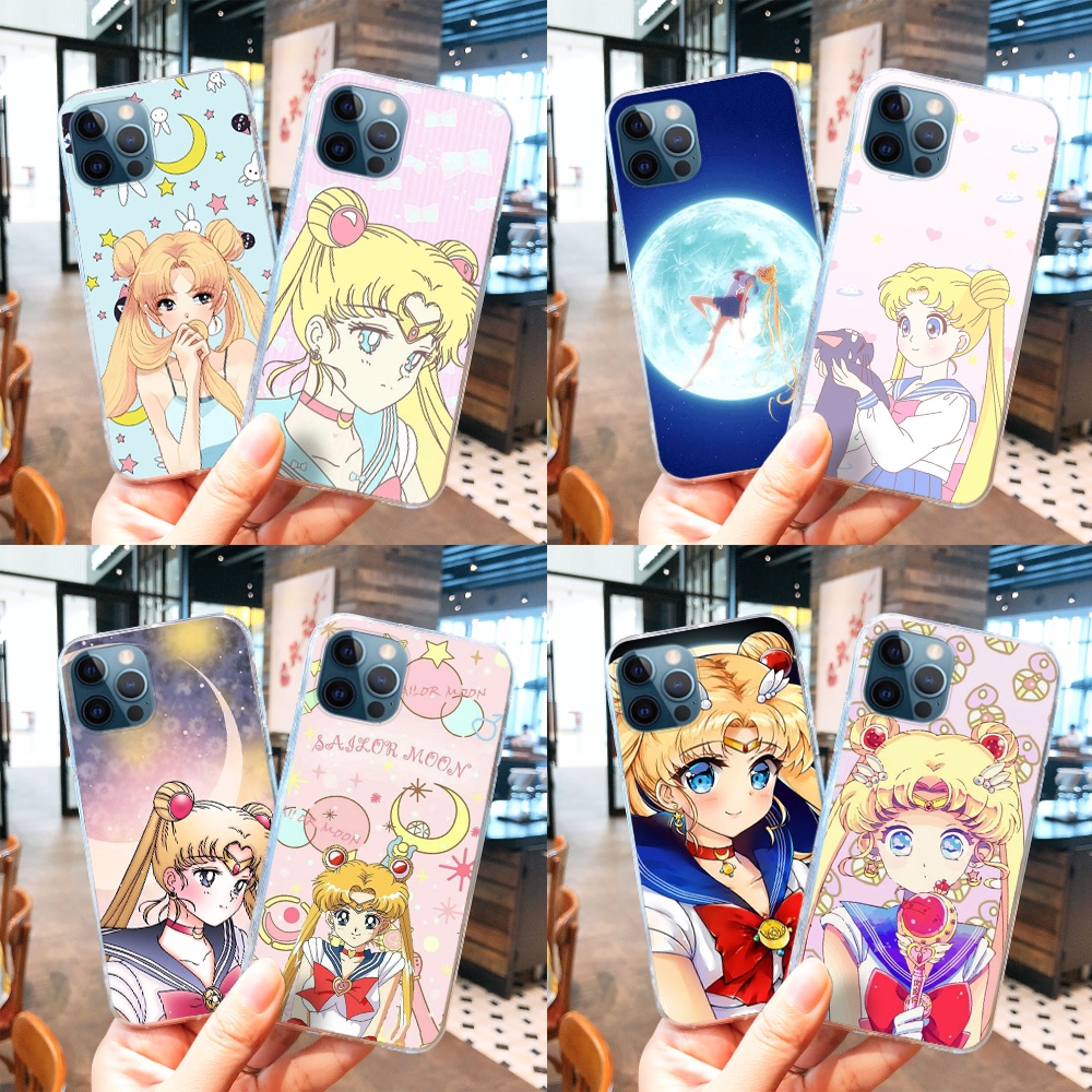 Para moto g42 Borda 30 ultra Fusão 5G G 5G Plus e32 g20 TPU Caixa Macia Transparente T147 Sailor Moon Cute