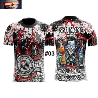 Camiseta de Futebol do Corinthians Camisa de Time Personalizada Torcida Unissex