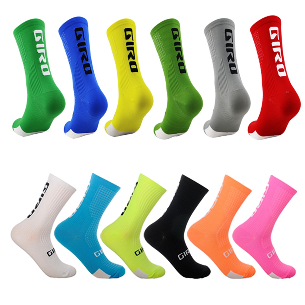 Chaussettes De Cyclisme Q-SKIN 16CM ALE' STRIPES Jaune Fluo