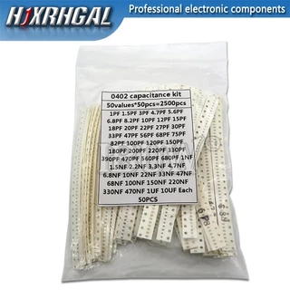 50 Tipos * 50pcs_2500pcs 0402 0306 0805 kit capacitor SMD Componentes Do De Amostragem DIY Capacitores