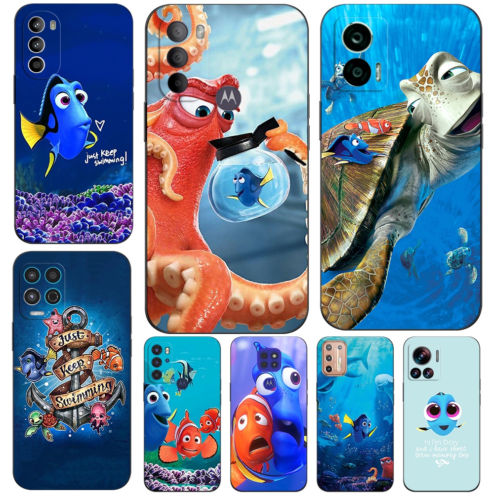 Estojo Para Motorola Moto Edge 40 neo 5G G14 G54 G84 Capa Traseira Do Telefone Silicone Macio Preto Tpu Encontrando Nemo Clownfish
