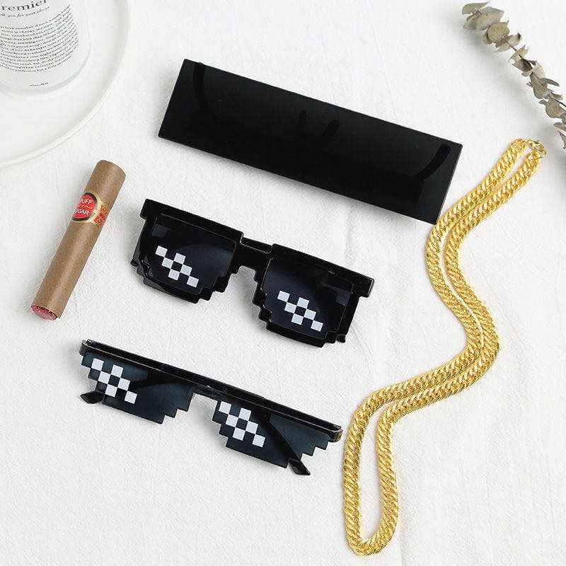Óculos De Sol Poligonais Thug Life – Tons Retrô UV400 De Pixel De 8 ...