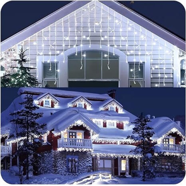 Pisca pisca Led Colorido enfeite Natal tipo cascata (BRANCO)