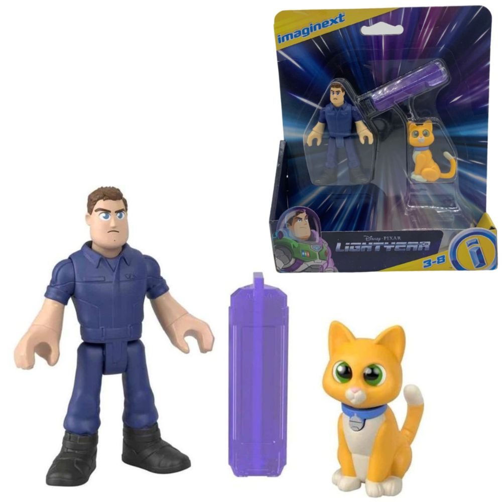 Conjunto Brinquedo Infantil Articulado Imaginext Lightyear Buzz & Gato
