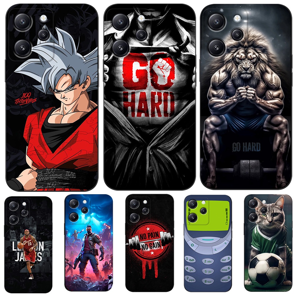 Para Xiaomi Redmi 12 4G 5G Capa Global De Telefone Preta tpu Cool Boy Fitness Exercícios