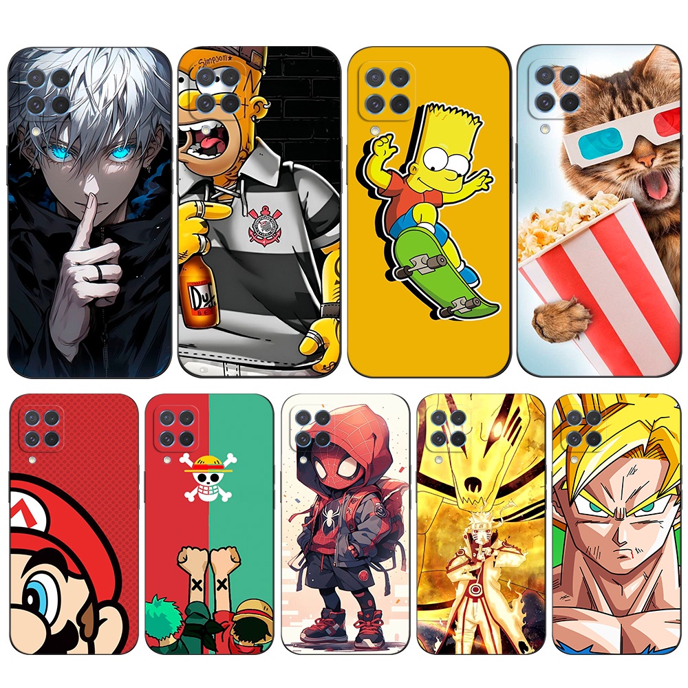 Estojo Para Samsung Galaxy M62 F62 4G De Silicone Telefone Capa Traseira Soft black tpu m625 Cool Boys Anime