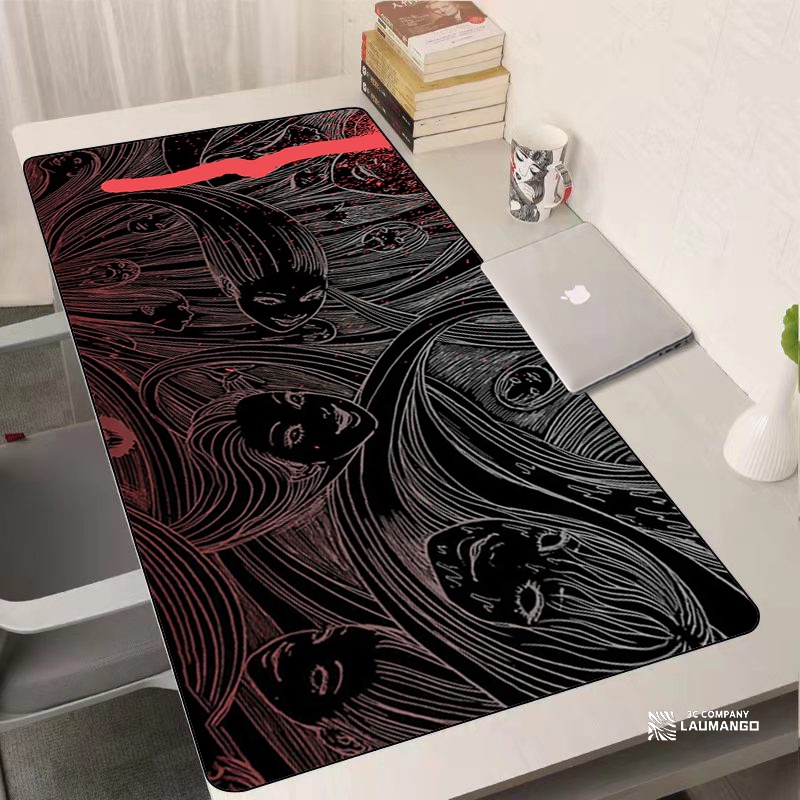 Junji Ito Xxl Mouse Pad Acessórios Para Jogos Teclado Alfombrillas De Ratón Soft Computer Desk Mat Pc Gamer Gabinete