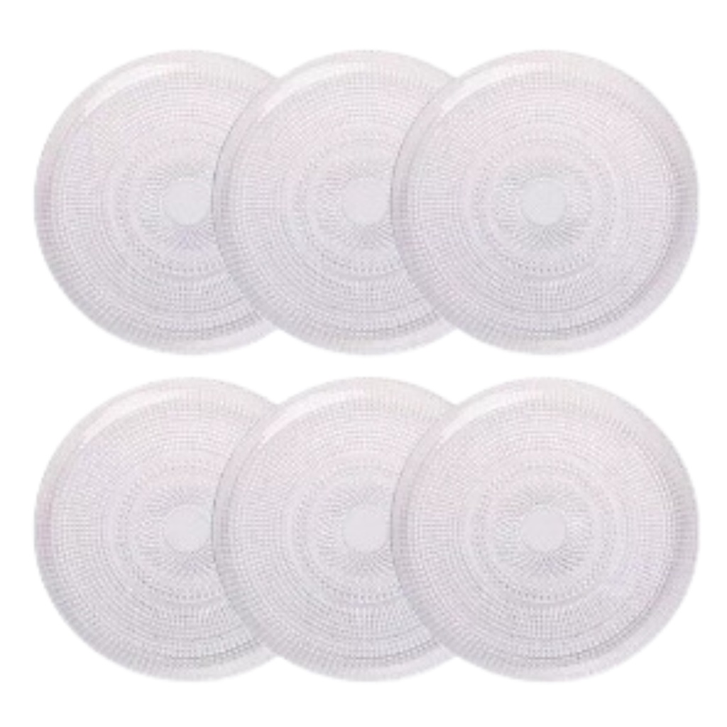 Jogo De Pratos De Vidro Rasos Oriental 27cm 6 Peças - Lyor