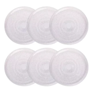 Jogo De Pratos De Vidro Rasos Oriental 27cm 6 Peças - Lyor