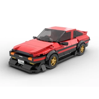 MOC Toyota AE86 GT-Apex Em Carros Campeões De Velocidade Vermelha Blocos De Construção De Brinquedos Para Crianças Meninos E Meninas Compatíveis Com Os Tijolos Técnica Lego