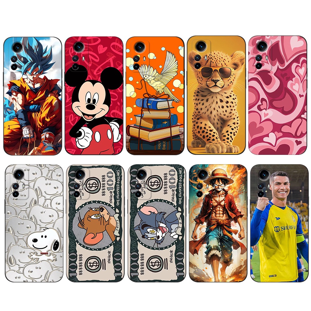 Para Xiaomi Redmi Note 12S 4G Capa Global De Celular Preta tpu Lovely Catoon Art