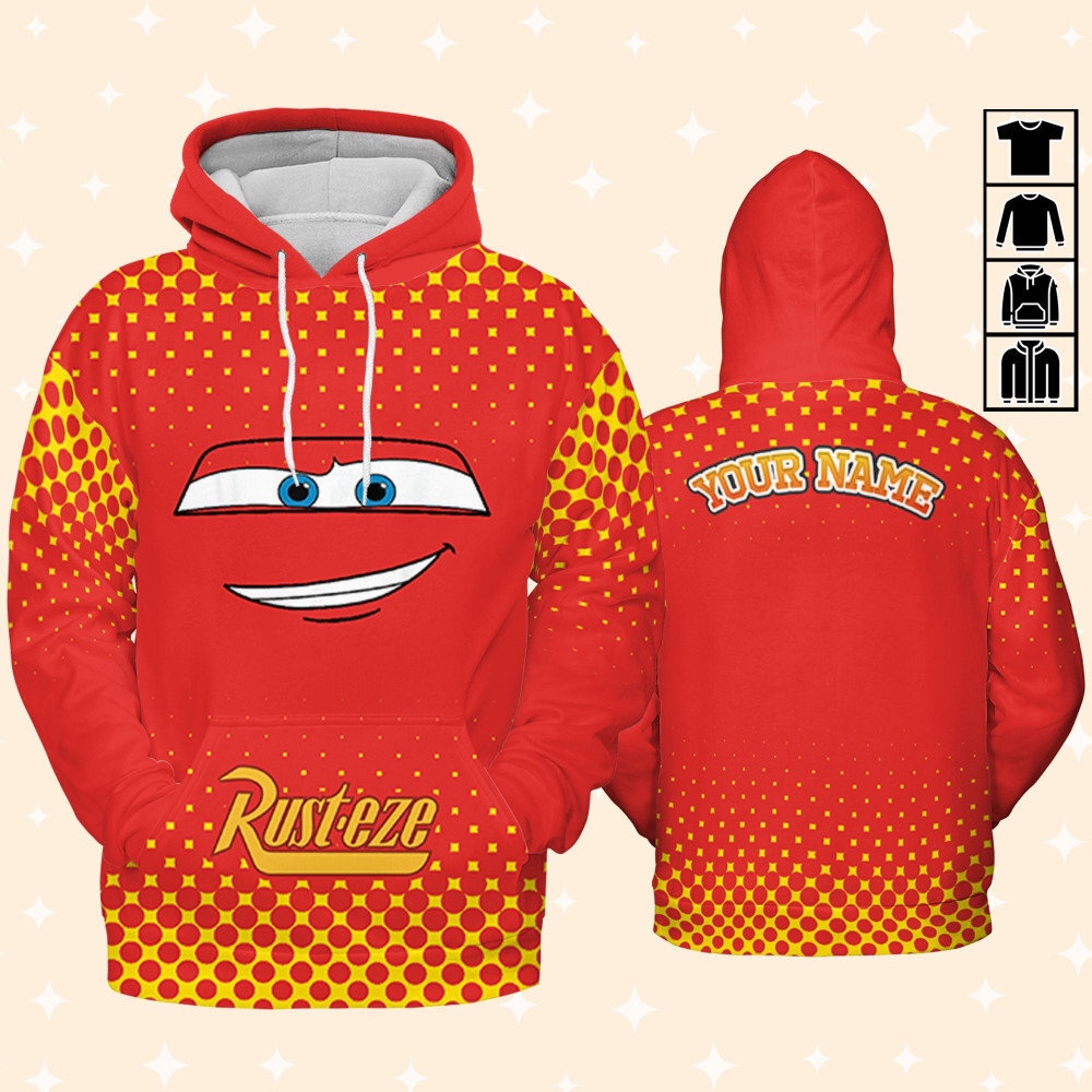 Relâmpago Personalizado McQueen Pixar Bombardeiro , Camiseta De Carros Bonitos , Tee , Hoodie , Para Fãs , Crianças