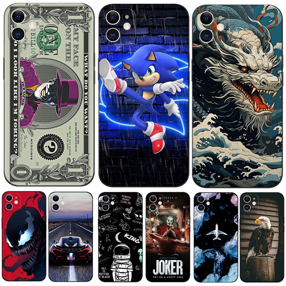 Capa Para iphone 11 À Prova De Choque Protetora Tpu Macio Silicone Preto Dólar Engraçado Desenho Animado