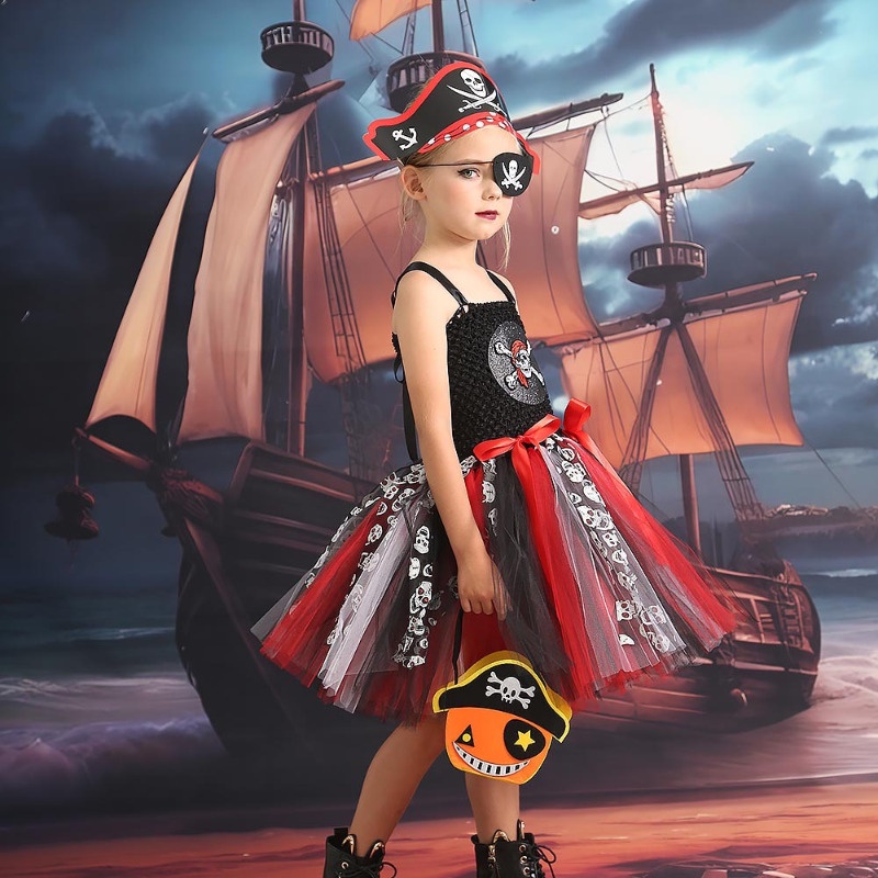 Traje De Pirata Meninas Piratas Do Caribe Jack Sparrow Cosplay Roupas ...