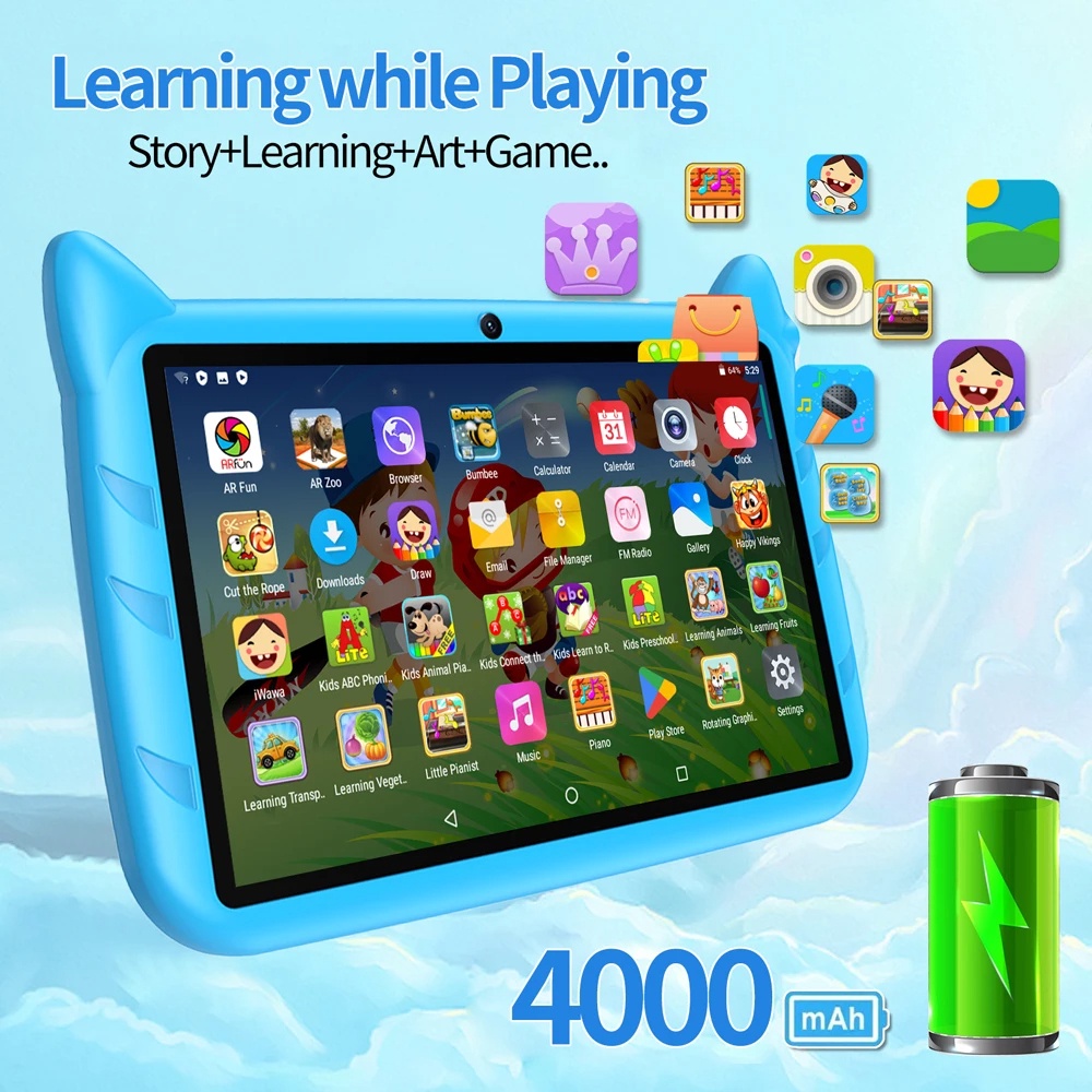 Novo Tablet Infantil 5G WiFi 7 Polegadas Pc Presente Crianças ...