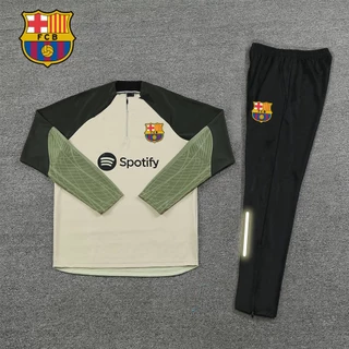 2324 Novo Estilo de Fato de Treinamento de Bazar de Manga Longa Barcelona Vestuário de Futebol Jersey Half Zipper Quick-