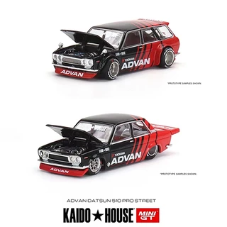 MINI GT + Kaido House 1 : 64 Modelo De Carro Datsun 510 Pro Street Wagon Alloy Diecast Vehicle-Revestimento Advan