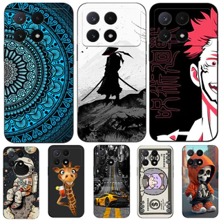 Estojo Para POCO X6 PRO REDMI K70E 5G Silicone Capa Traseira Do Telefone Em tpu Preto Ilustrações Bonitas