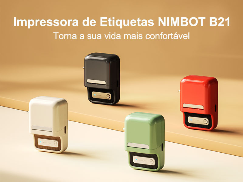NIMBOT B21 B1 Impressora térmica portátil de etiquetas para uso ...