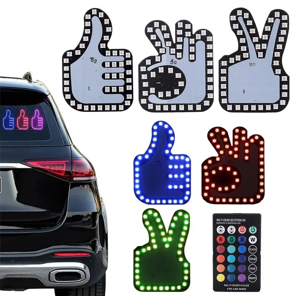 Luz De Gesto Dedo Para Carro Colorida Mudança De Cor LED Iluminada Do Meio  | Shopee Brasil