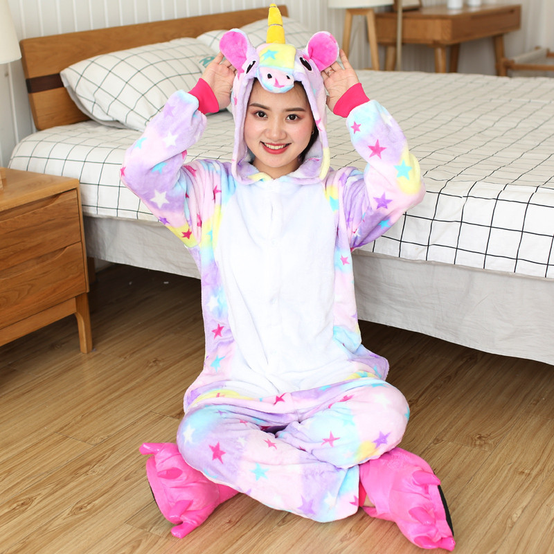 Kigurumi Stitch Pikachu Unicórnio Pijama De Flanela Onesies