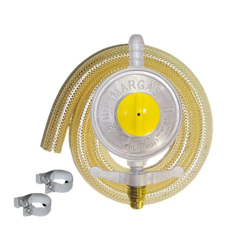 Kit Regulador De Gás Para Botijão De 13Kg Registro Válvula De Cozinha ...