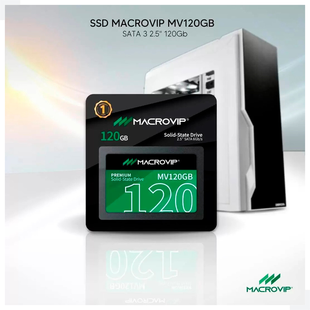 SSD 120 GB MACROVIP, SATA III 6 GB, 2.5, LEITURA 520MB, GRAVAÇÃO 450 MB ...