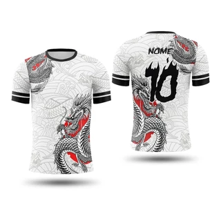 Camisa Camiseta Esporte Dragão Chines Fogo Detalhes Futebol Personalizada Nome Numero Interclasse TikTok Jogos Escolares Time