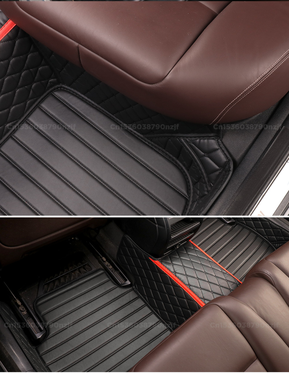 4Pcs Tappetini per Auto Tappetini Abitacolo per Mercedes-Benz Glk GLC-coupe/(C253)/ 2017 2018 2019 2020 2021 2022 LHD, Pelle Impermeabili Antiscivolo Protezione Tappeto,A/BlackBlue