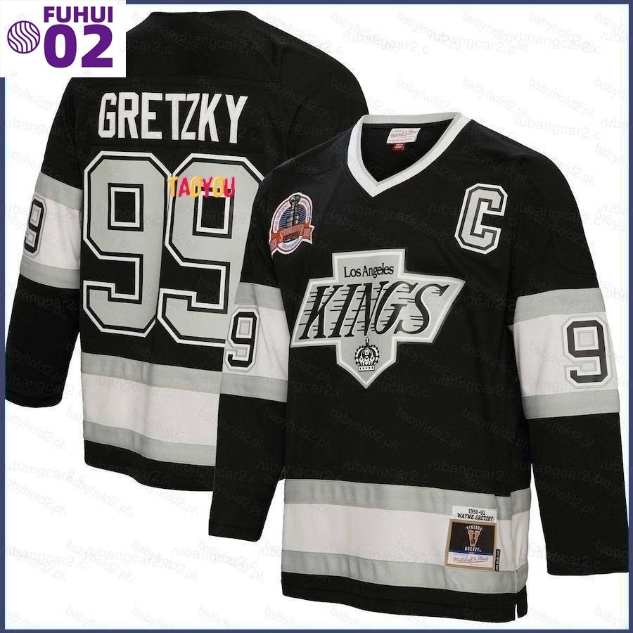 YB2 NHL Los Angeles Kings Jersey Wayne Gretzky camisa preta de manga comprida Fans sports Tops Plus Size BY2