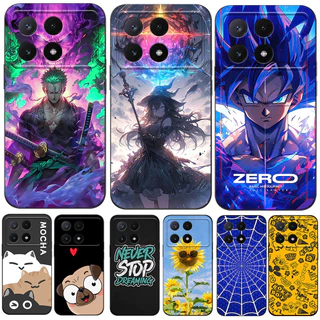 Estojo Para POCO X6 PRO REDMI K70E 5G Silicone Phone Back Cover Preto Telefone Luffy Zoro anime Popular