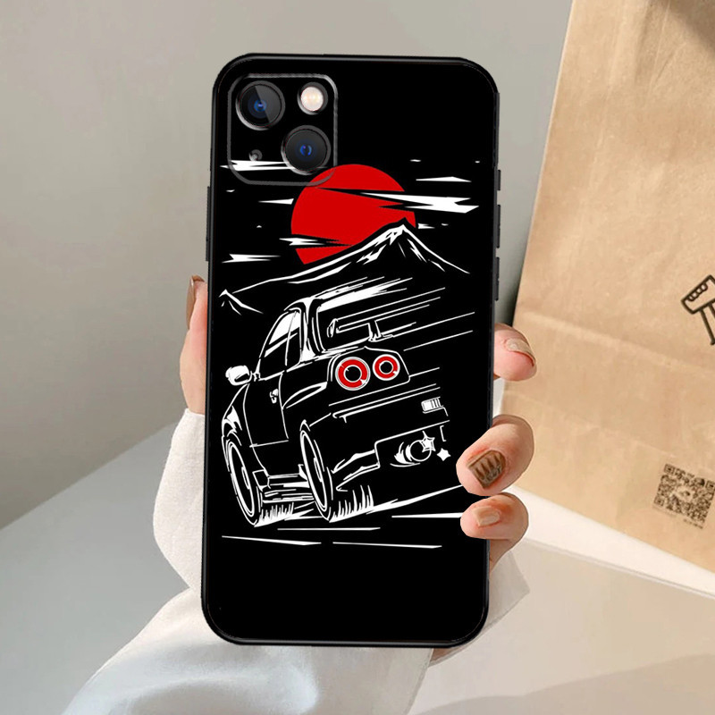 Caixa De Proteção Traseira Jrm Skyline Gtr R34 Para Iphone 15 14