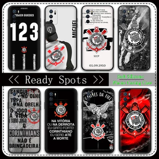 Capa Protetora De Telefone Samsung A05 A05S A15 A24 A34 Corinthians TPU Macia Preta