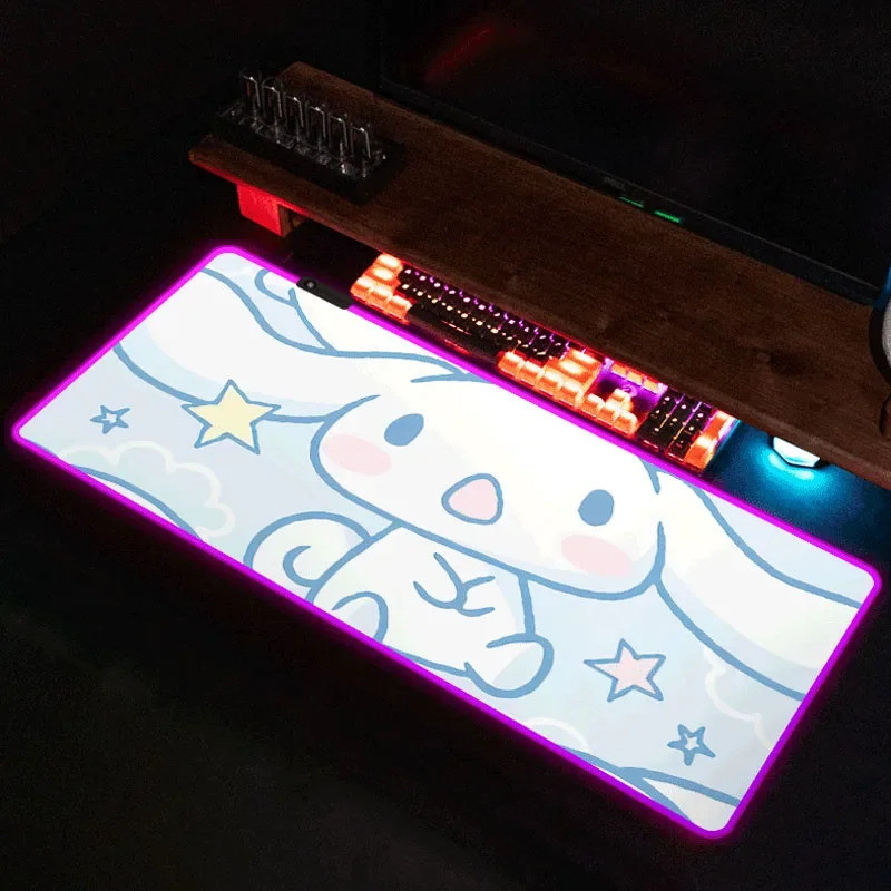 Tapete De Rato Rgb Kawaii Cinnamoroll Grande Computado Gamer Ing Desk Mat Xxl Para Pc Teclado