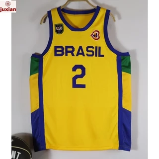 2024 Versão Prensada A Quente Copa Do Mundo De Camisas Da NBA Equipe Brasil # 2 Camisa De Basquetebol Yago