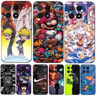 Estojo Para POCO X6 PRO REDMI K70E 5G Silicone Phone Back Cover Preto tpu Cool anime car Tigre