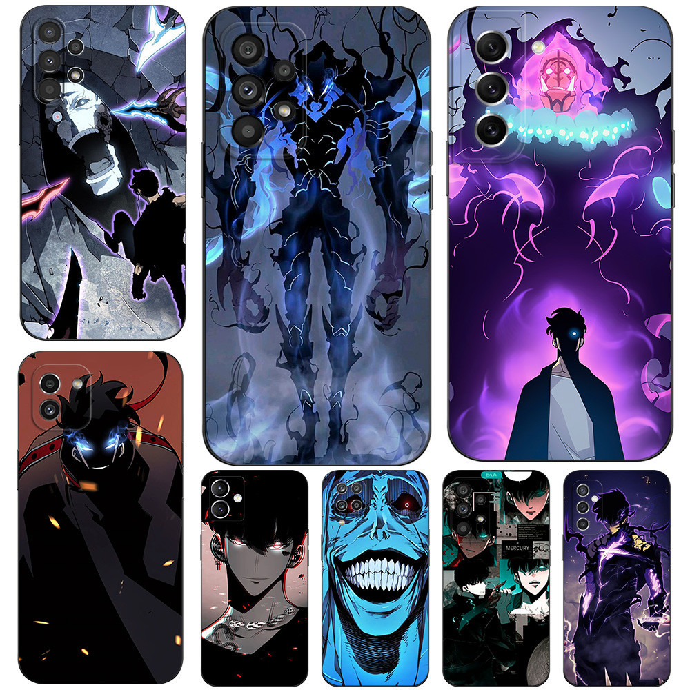 Estojo Para Samsung Galaxy A05 A05S M14 A15 A25 Capa De Silicone Macia Telefone tpu Anime Solo Leveling Preto