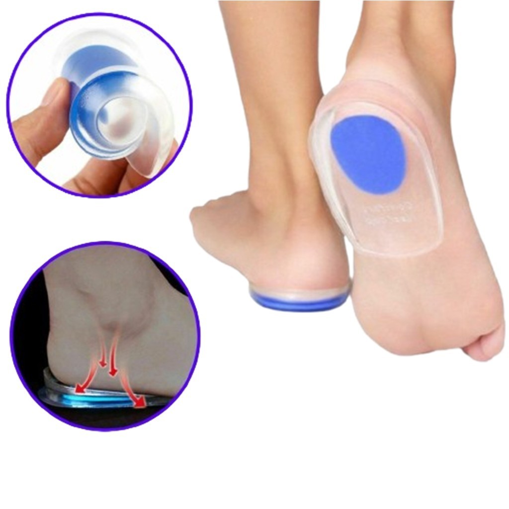 Palmilha Gel Ortopedico Silicone Calcanhar Dor Fascite Aumento de ...