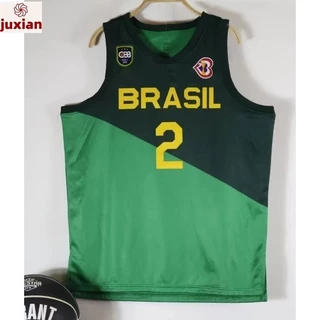 2024 Versão Prensada A Quente Copa Do Mundo De Camisas Da NBA Equipe Brasil # 2 Camisa De Basquetebol Yago