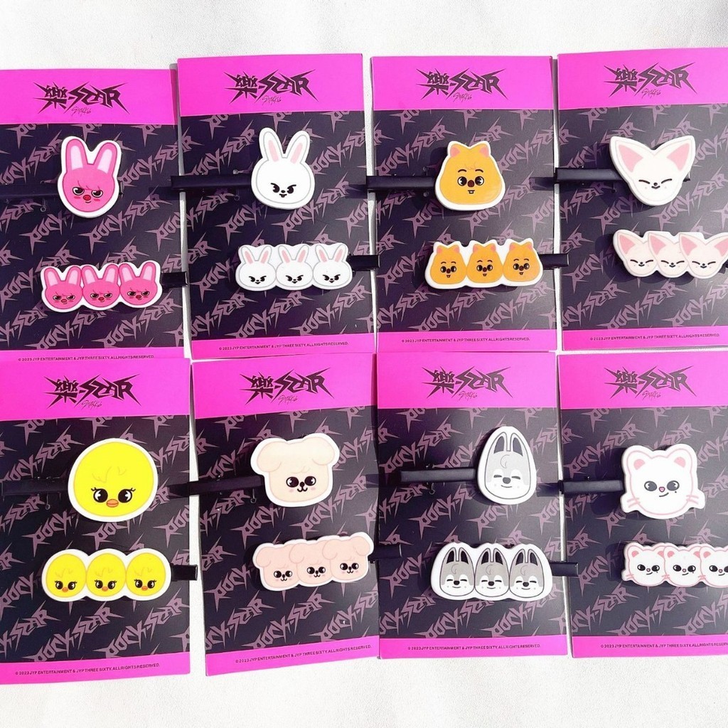 アイドル Stray Kids MINI HAIR CLIP ALL TYPES SET 8 pcs Stray-Kids