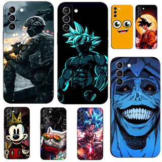 Para Samsung Galaxy S23 FE S23 5G Capa De Silicone Preta tpu Gato Guerreiro anime Tigre Desenho Animado